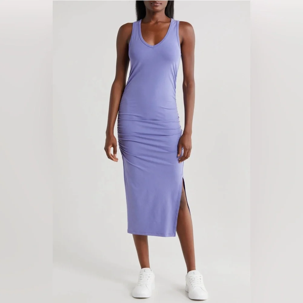 NWT Beyond Yoga Spacedye Icon Midi Dress in Indigo Size Large - Picture 2 of 16